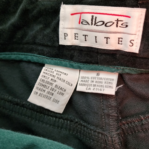 Vintage Talbots Emerald Green Velvet Slim Fit Jeans - Picture 4 of 11
